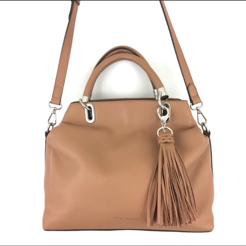 Vince Camuto Elva Satchel Pebble Leather Handbag